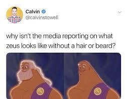 Calvin
@calvinstowell
why isn't the media reporting on what
zeus looks like without a hair or beard?