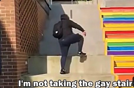 I'm not taking the gay stair