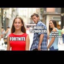 FORTNITE
MIDDLE
SCHOOLERS
BATTRING
REMOTELY
RELATED TO SCHOOL