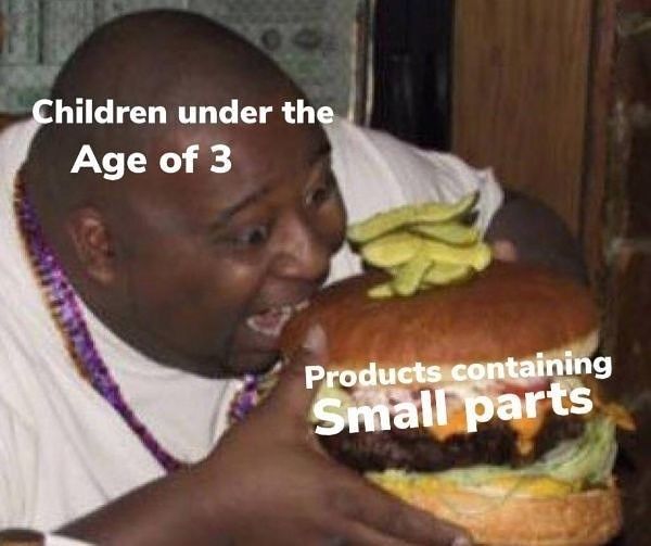 Children under the
Age of 3
Products containing
Small parts