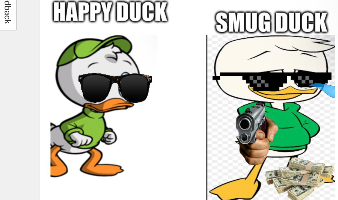 =dback
HAPPY DUCK
SMUG DUCK