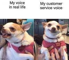 My voice
in real life
My customer
service voice