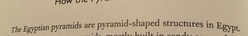 The Egyptian pyramids
are pyramid-shaped structures in Egypt.
mostly built in conde