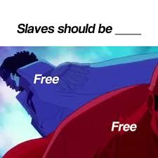 Slaves should be
Free
Free