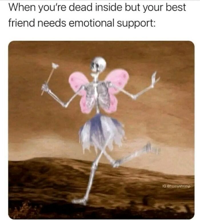 When you're dead inside but your best
friend needs emotional support:
IG @homyshrimp