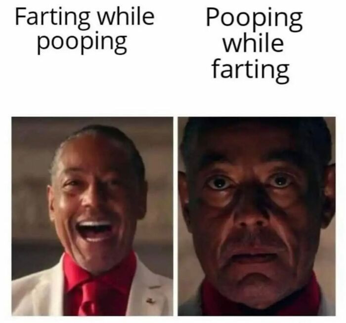 Farting while
pooping
Pooping
while
farting