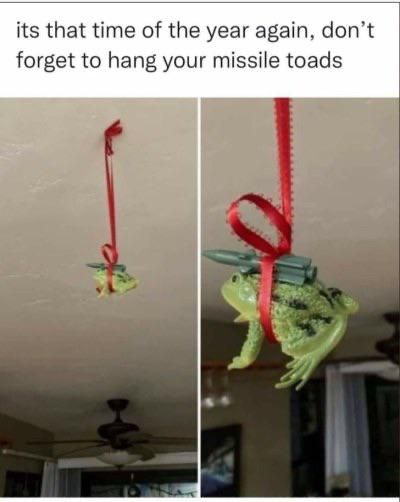 its that time of the year again, don't
forget to hang your missile toads
