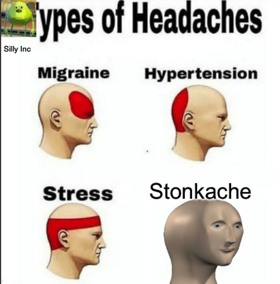 Silly Inc
ypes of Headaches
Migraine
Hypertension
Stress
Stonkache