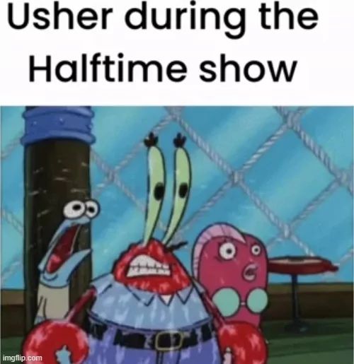 Usher during the
Halftime show
