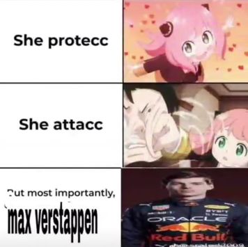 She protecc
She attacc
Put most importantly,
max verstappen
ORACL
Red Bull