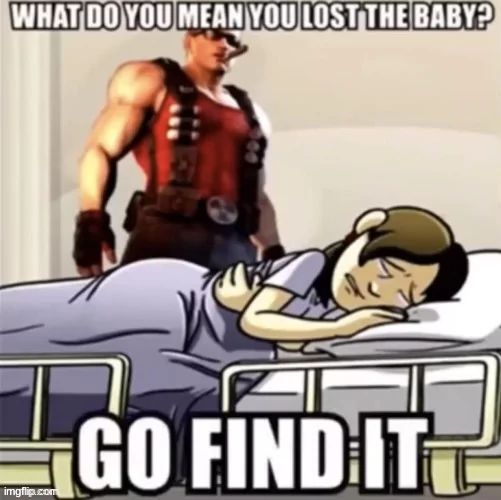 WHAT DO YOU MEAN YOU LOST THE BABY?

GO FIND IT