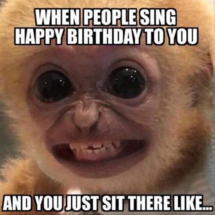 WHEN PEOPLE SING
HAPPY BIRTHDAY TO YOU
AND YOU JUST SIT THERE LIKE...