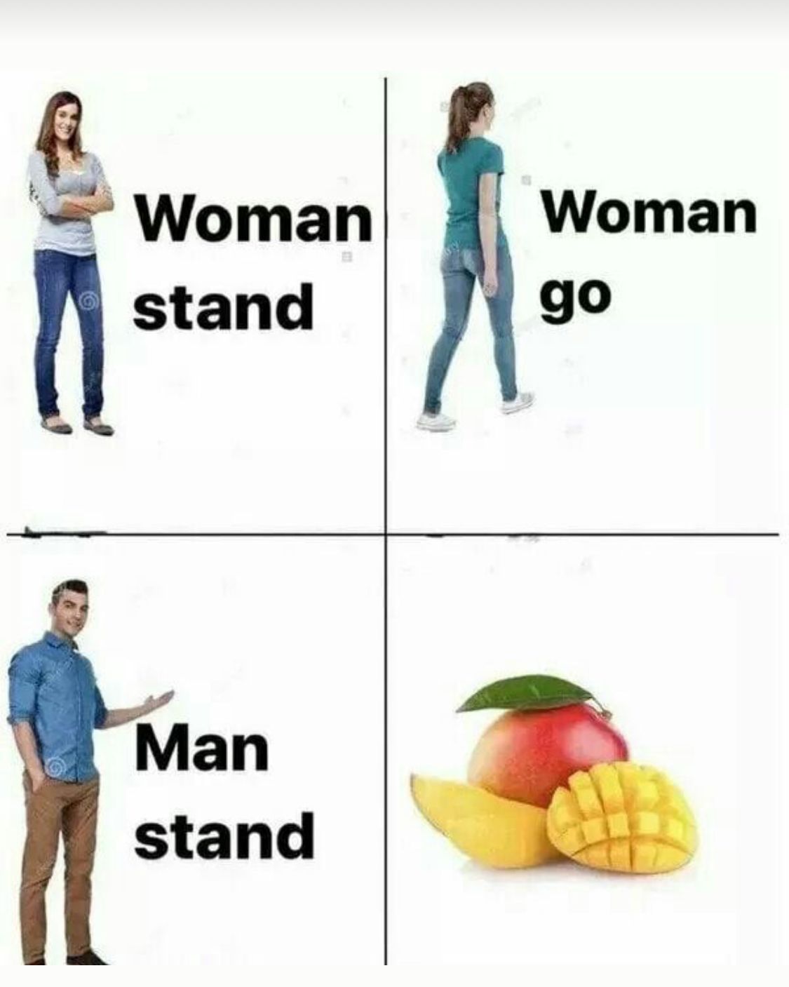 Woman
stand
Man
stand
Woman
go