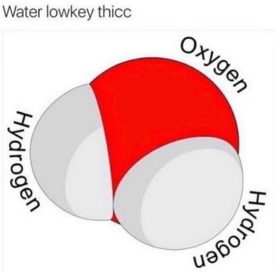 Water lowkey thicc
Hydrogen
Oxygen
чаборан