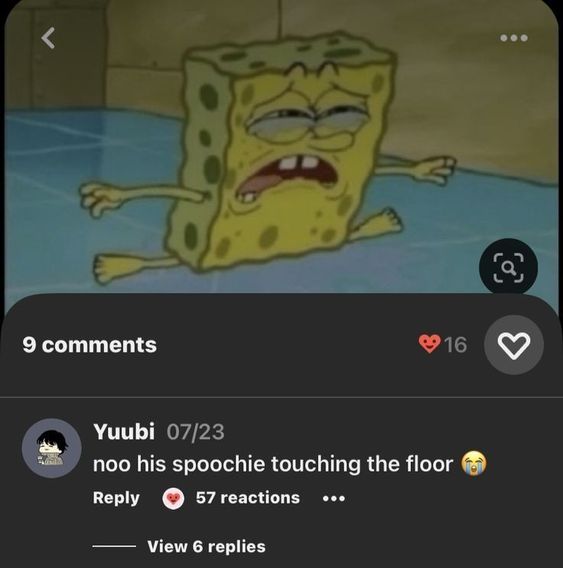 <
9 comments
16
Yuubi 07/23
noo his spoochie touching the floor
Reply
57 reactions
View 6 replies