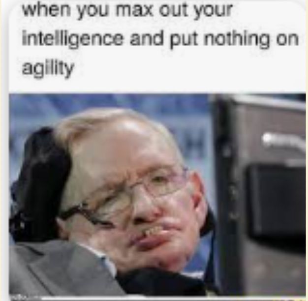 when you max out your
intelligence and put nothing on
agility
H