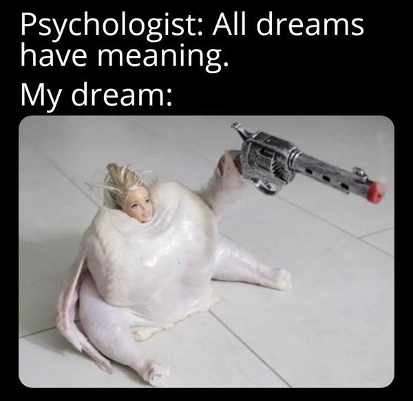 Psychologist: All dreams
have meaning.
My dream: