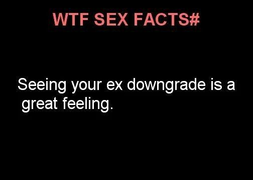 WTF SEX FACTS#
Seeing your ex downgrade is a
great feeling.
