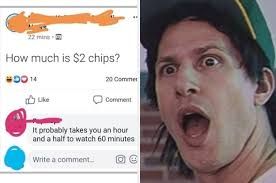 22 ming
How much is $2 chips?
#0014
Like
20 Commer
Comment
It probably takes you an hour
and a half to watch 60 minutes
Write a comment..
回
