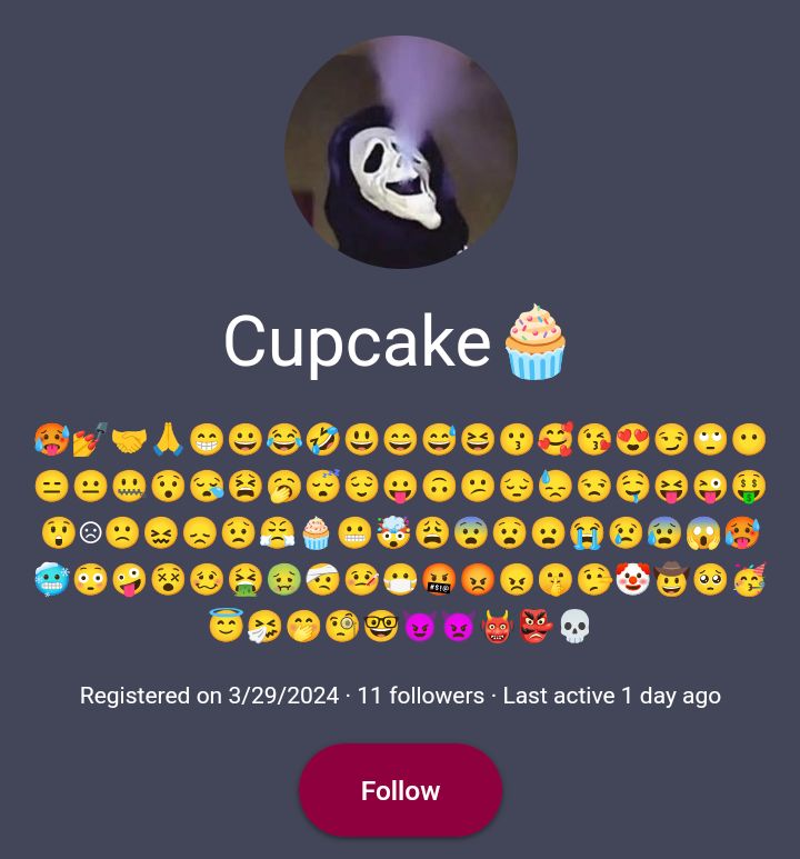 ):
www.
1:
Cupcake
:
30
):
w:
D
Registered on 3/29/2024 11 followers Last active 1 day ago
Follow