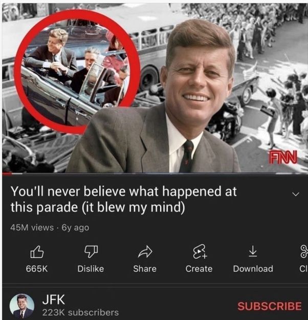 You'll never believe what happened at
this parade (it blew my mind)
45M views 6y ago
FINN
&
665K
Dislike
Share
Create
Download
CI
JFK
223K subscribers
SUBSCRIBE