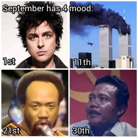 September has 4 mood:
1st
11th
21st
30th