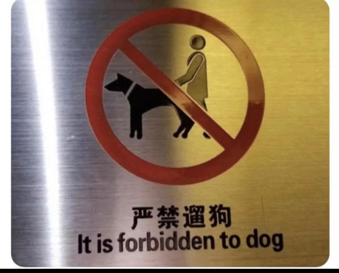 严禁遛狗
It is forbidden to dog