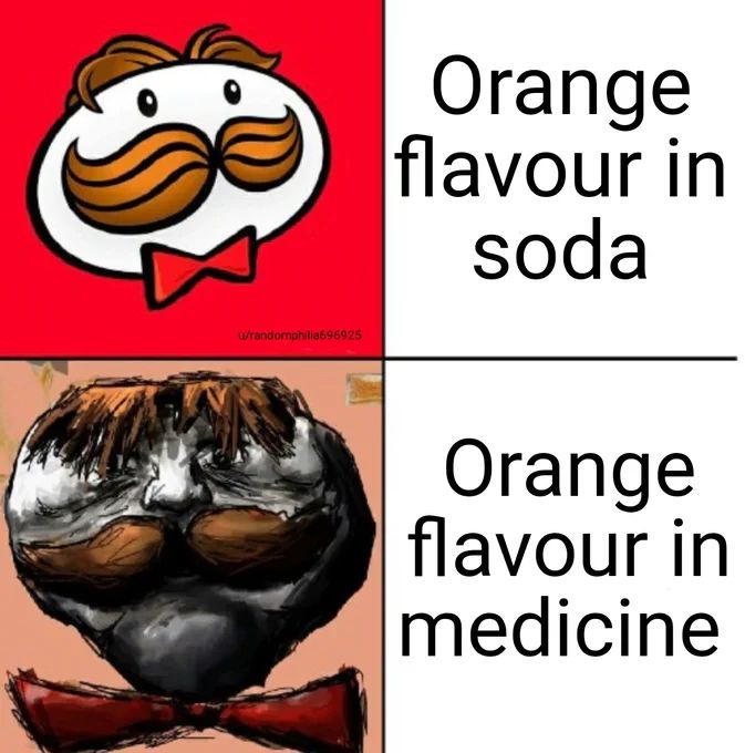 w/randomphilia696925
Orange
flavour in
soda
Orange
flavour in
medicine