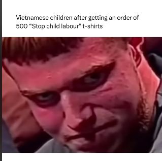 Vietnamese children after getting an order of
500 "Stop child labour" t-shirts